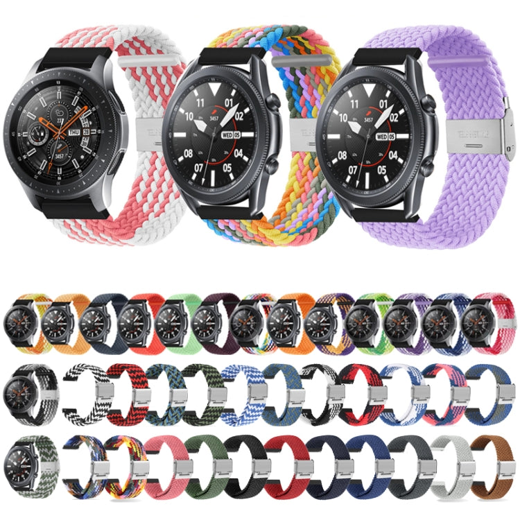 For Huawei Watch 4 / 4 Pro Nylon Braided Metal Buckle Watch Band(Z Pink White) by buy2fix