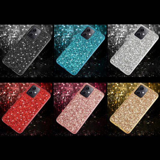 For Xiaomi Redmi Note 12 4G/5G Global Glitter Powder Shockproof TPU Phone Case(Black) by buy2fix