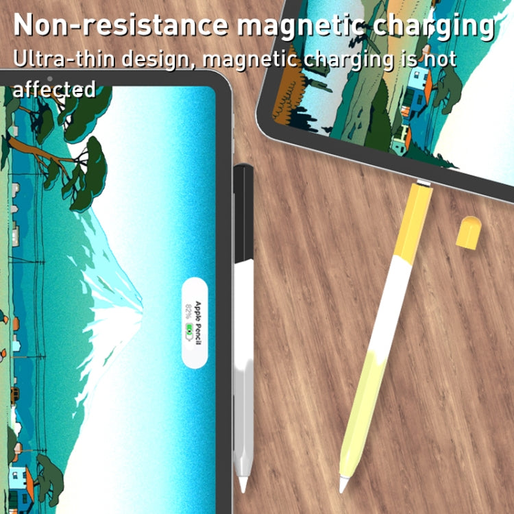 For Apple Pencil 1 LOVE MEI Rainbow Liquid Silicone Protective Pen Case(Yellow) by LOVE MEI