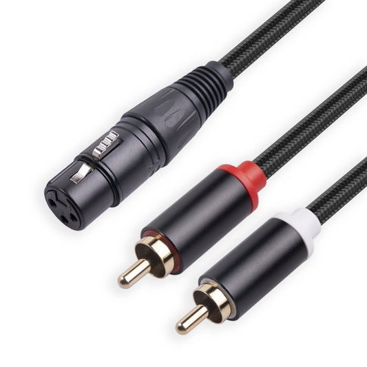 RCA20 XLR Female to Dual RCA Y-Splitter Audio Cable, Length:2m by buy2fix