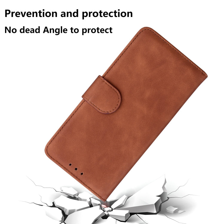 For Xiaomi Poco F5 Pro / Redmi K60 Skin Feel Pure Color Flip Leather Phone Case(Brown) by buy2fix