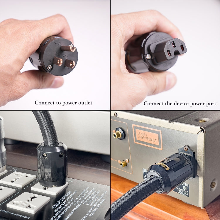 3720 HiFi Audio Universal AC Power Cable US Plug, Length:2m by buy2fix