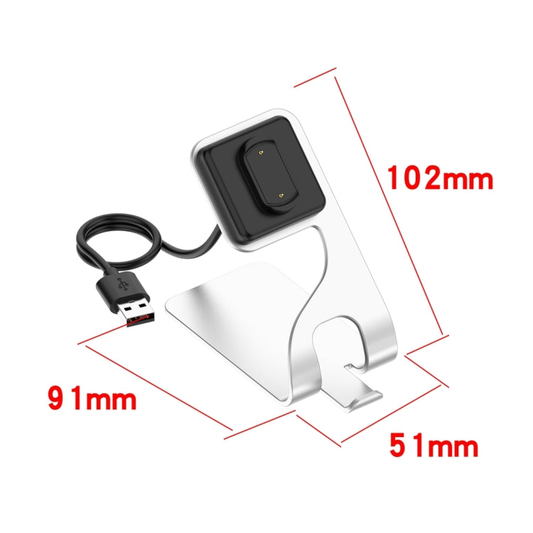 For Amazfit T-Rex Ultra Rotatable Smart Watch Charger Metal Dock Charger Bracket(Silver) by buy2fix