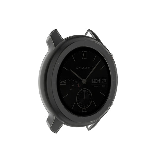For Huami Amazfit GTR 47mm TPU Half Case Watch Case(Transparent Black) by buy2fix