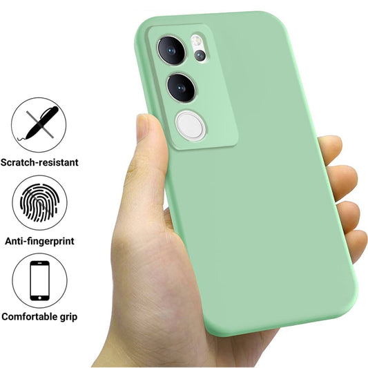 For vivo V29 / S17 Pro Pure Color Liquid Silicone Shockproof Phone Case(Green) by buy2fix