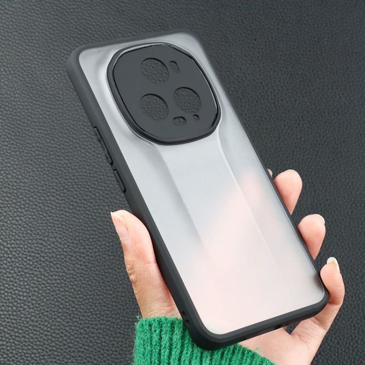 For Honor Magic5 Pro Frosted TPU + Transparent PC Phone Case(Black) by buy2fix