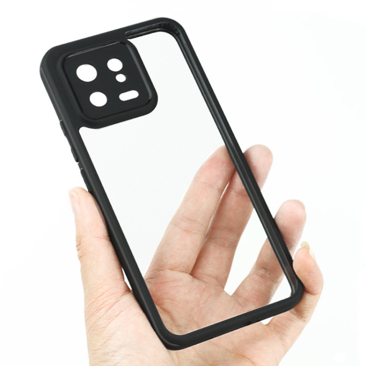 For Xiaomi 13 Frosted TPU + Transparent PC Phone Case(Black) by buy2fix