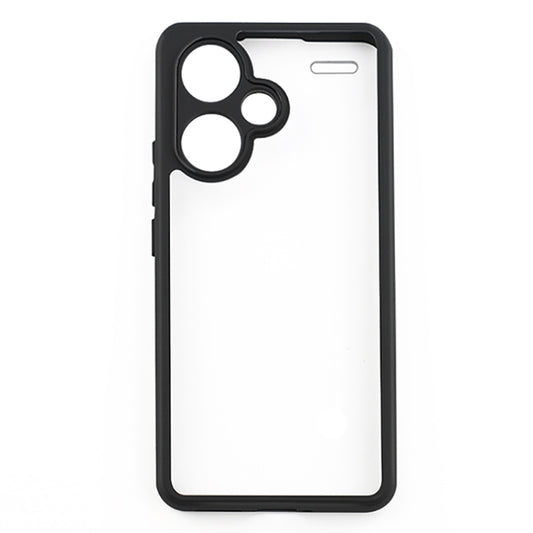 For Xiaomi Redmi Note 13 Pro+ Frosted TPU + Transparent PC Phone Case(Black) by buy2fix