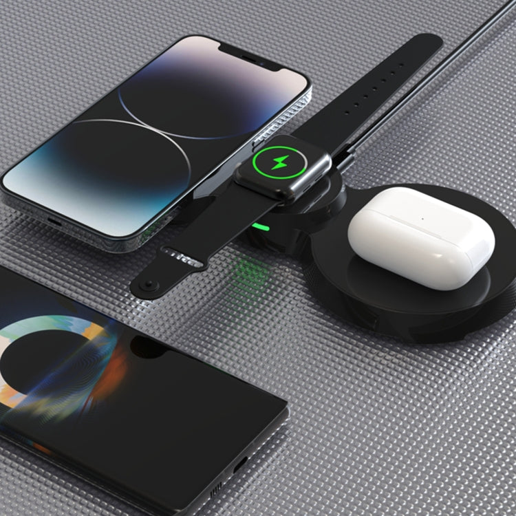 H20 15W 3 in 1 Transparent Magnetic Wireless Charger(Black) by buy2fix