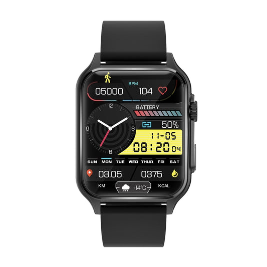 KT64 1.96 inch IPS Screen Smart Watch Supports Bluetooth Calls/Blood Oxygen Monitoring(Black) by buy2fix