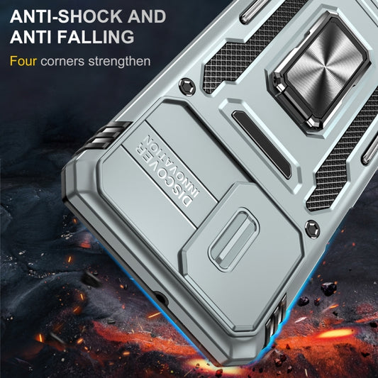 Motorola Moto G73 Armor PC + TPU Camera Shield Phone Case(Grey) by buy2fix