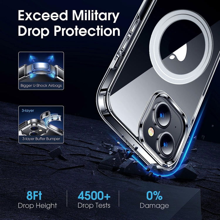 For iPhone 14 LK Crystal Clear MagSafe Magnetic Phone Case(Transparent) by buy2fix