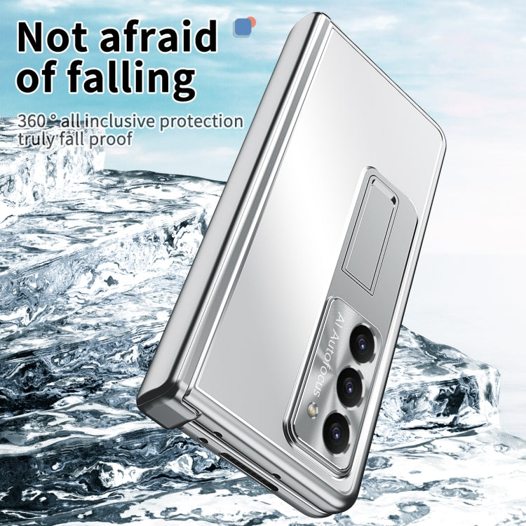 For Samsung Galaxy Z Fold5 Aluminum Alloy Double Hinge Shockproof Phone Protective Case(Silver) by buy2fix
