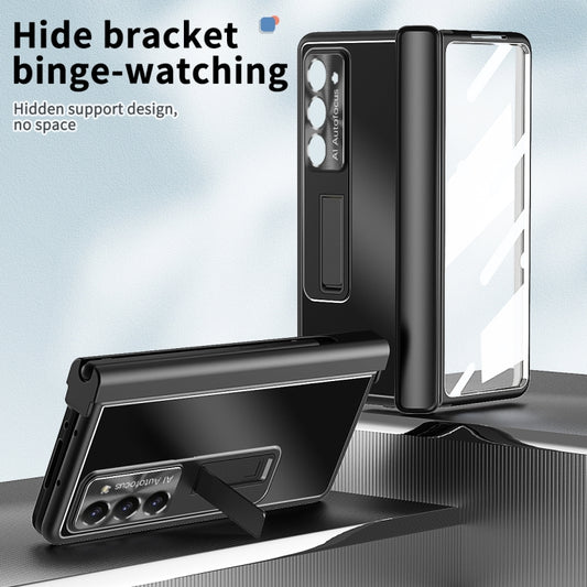 For Samsung Galaxy Z Fold5 Aluminum Alloy Double Hinge Shockproof Phone Protective Case(Black) by buy2fix
