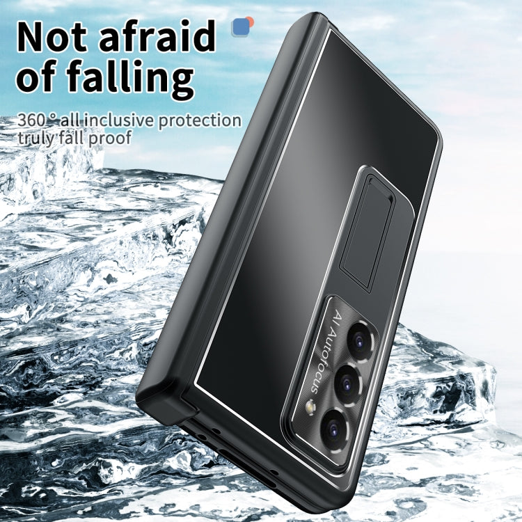 For Samsung Galaxy Z Fold5 Aluminum Alloy Double Hinge Shockproof Phone Protective Case(Black) by buy2fix