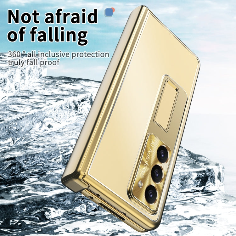 For Samsung Galaxy Z Fold5 Aluminum Alloy Double Hinge Shockproof Phone Protective Case(Gold) by buy2fix