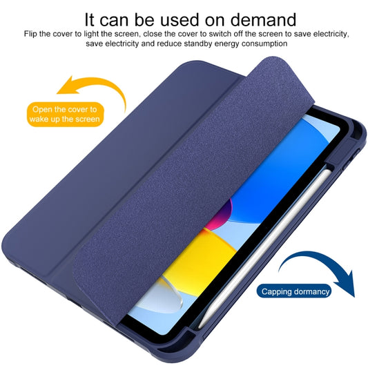 For iPad 2025 / 2022 3-Fold Holder Armor Smart Leather Tablet Case(Royal Blue) by buy2fix