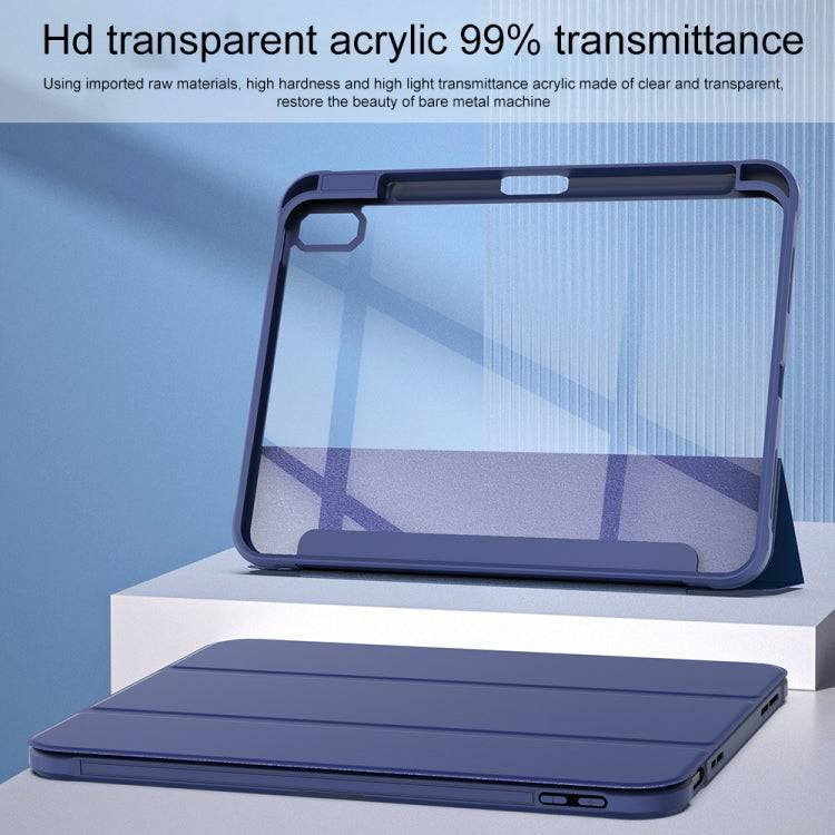 For iPad 2025 / 2022 3-Fold Holder Armor Smart Leather Tablet Case(Royal Blue) by buy2fix