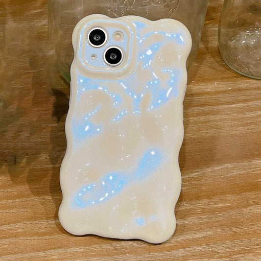 For iPhone 15 Pro Max Wave Bubbles TPU Phone Case(Glitter Blue) by buy2fix