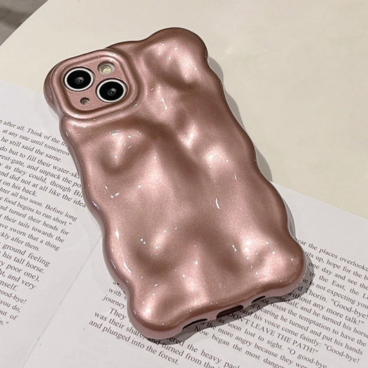 For iPhone 15 Pro Max Wave Bubbles TPU Phone Case(Pearlescent Brown) by buy2fix