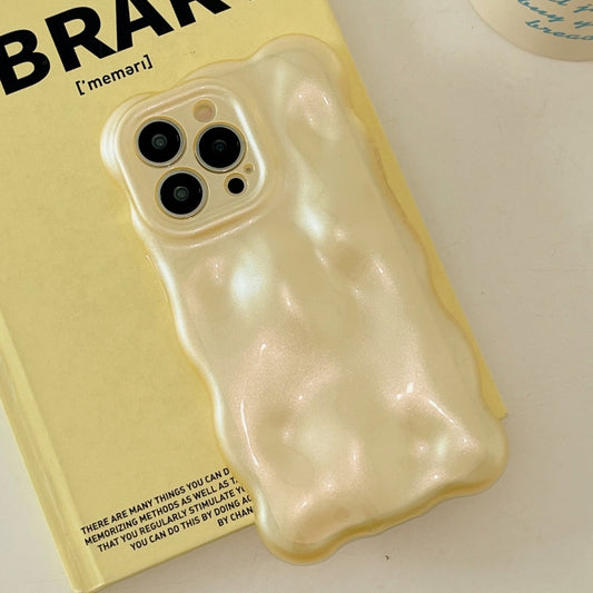 For iPhone 15 Pro Max Wave Bubbles TPU Phone Case(Pearlescent Yellow) by buy2fix
