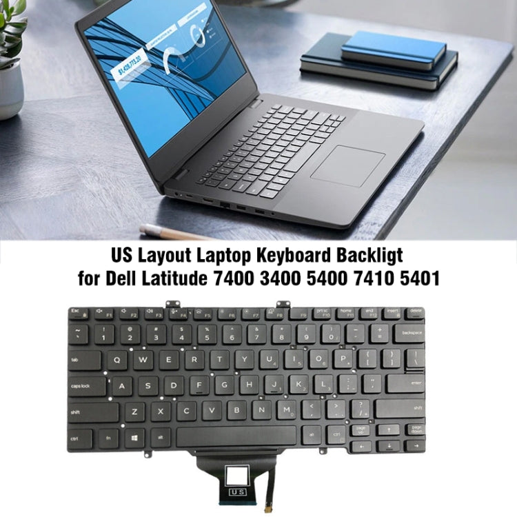 For Dell Latitude 7400 / E7400 / L3400 / 5400 US Version Backlight Keyboard by buy2fix