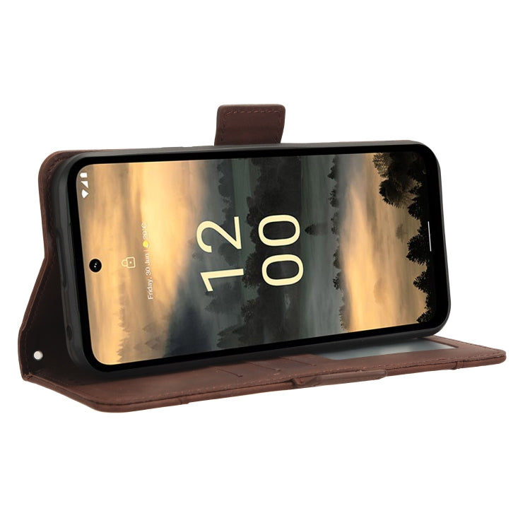 For Nokia XR21 Skin Feel Calf Texture Card Slots Leather Phone Case(Brown) by buy2fix