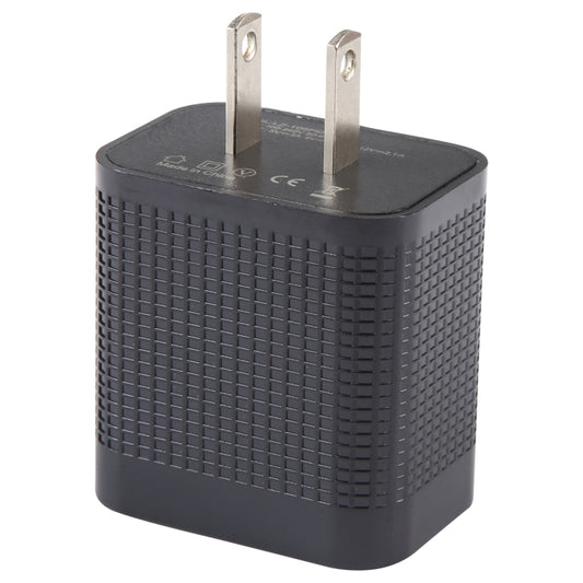LZ-106PD 25W USB-C / Type-C Ports Plaid Pattern Travel Charger, US Plug(Black) by buy2fix