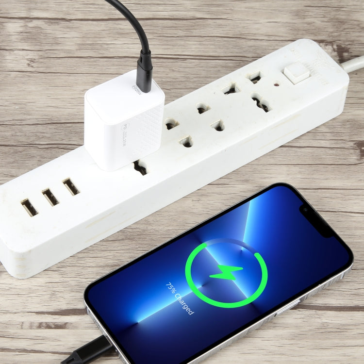 LZ-105PD 25W USB-C / Type-C Ports Dot Pattern Travel Charger, US Plug(White) by buy2fix