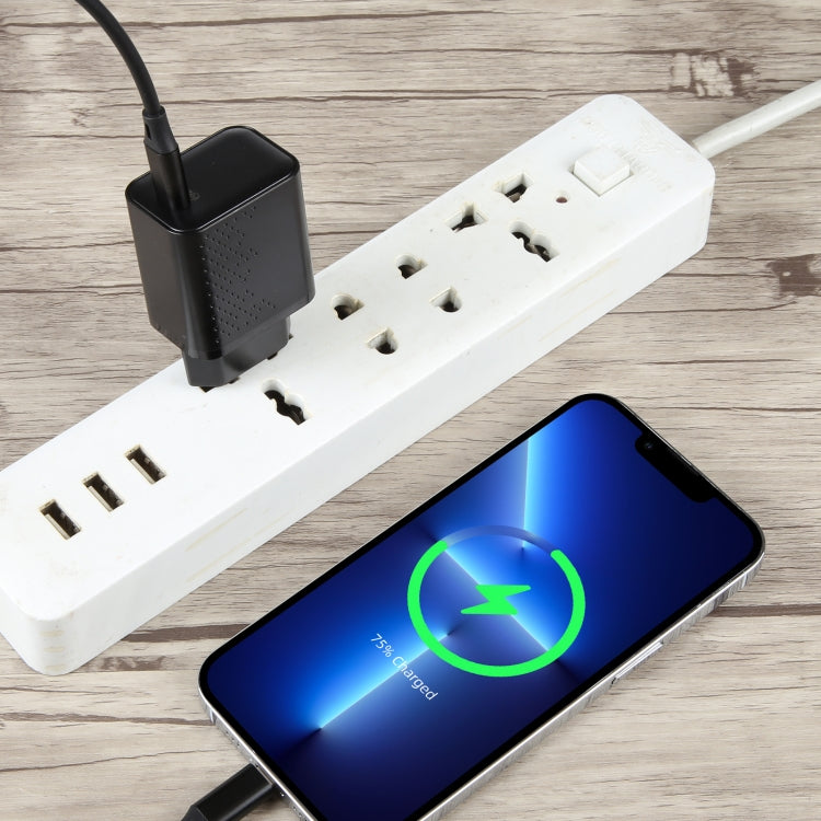 LZ-105PD 25W USB-C / Type-C Ports Dot Pattern Travel Charger, EU Plug(Black) by buy2fix