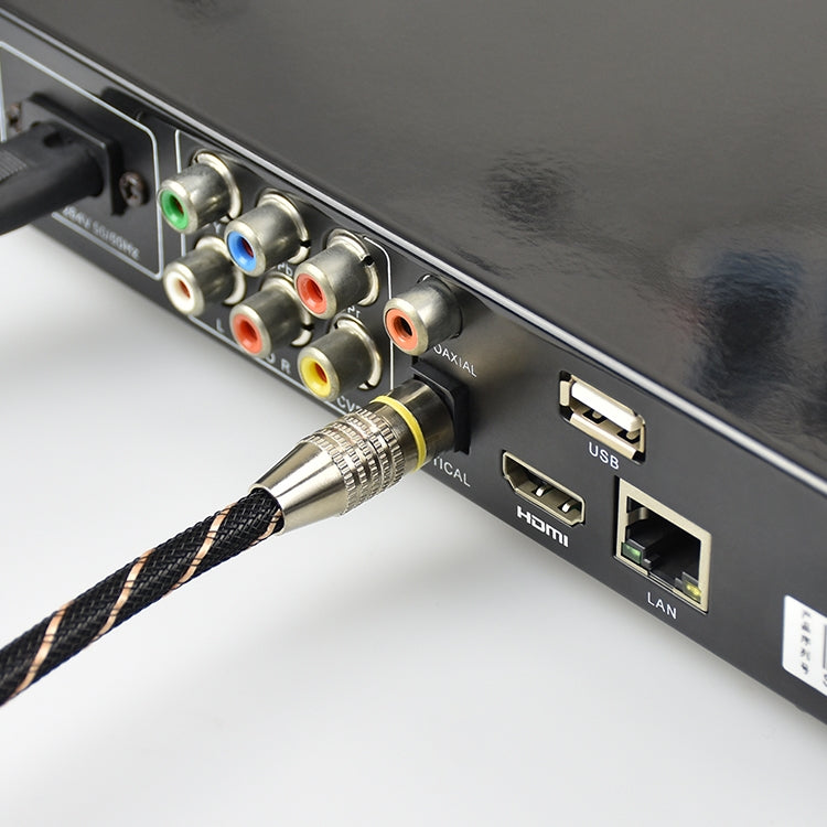 1m EMK OD6.0mm Square Port to Round Port Set-top Box Digital Audio Optical Fiber Connecting Cable by EMK