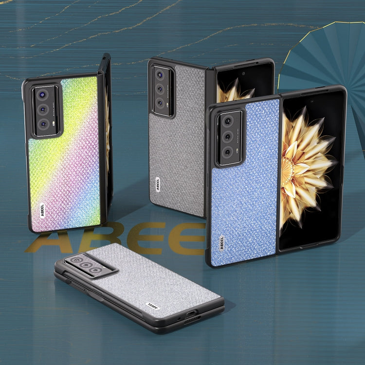 For Honor Magic V2 ABEEL Diamond Series Black Edge Phone Case(Silver) by buy2fix