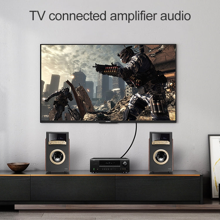 25m EMK OD4.0mm Square Port to Square Port Digital Audio Speaker Optical Fiber Connecting Cable(Sky Blue) by EMK