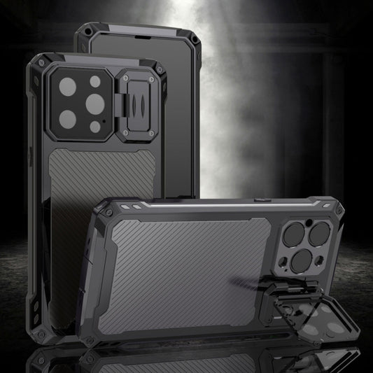 For iPhone 14 Pro Max Shockproof Life Waterproof Dustproof Metal MagSafe Phone Case(Black) by buy2fix