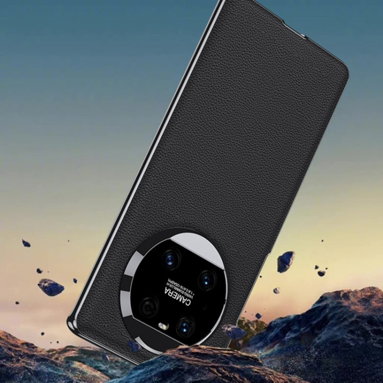 For Huawei Mate 40 Pro GKK Electroplating Leather Surface Phone Case(Carbon Fiber) by GKK