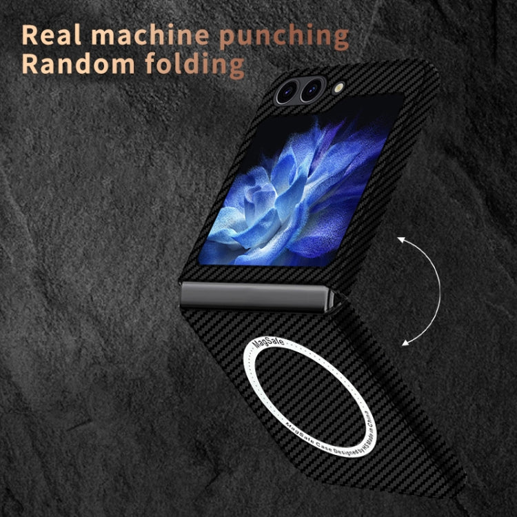For Samsung Galaxy Z Flip5 Carbon Fiber Texture MagSafe Magnetic Phone Case(Blue Purple) by buy2fix