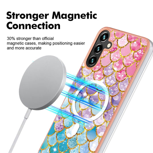 For Samsung Galaxy A54 5G Marble Pattern Dual-side IMD Magsafe TPU Phone Case(Colorful Scales) by buy2fix