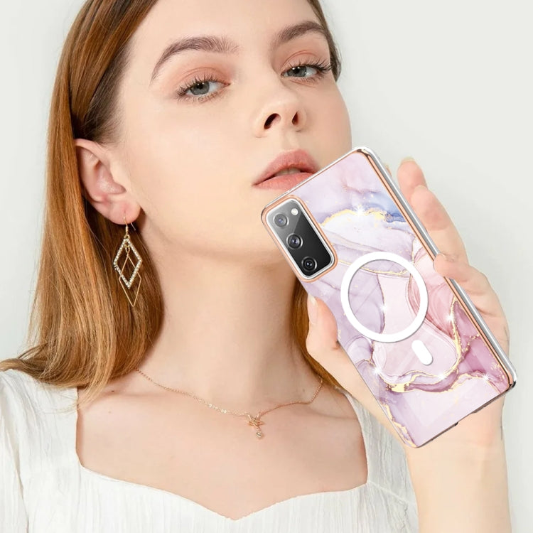For Samsung Galaxy S20 FE 5G&4G / S20 Lite / S20 Fan Edition Marble Pattern Dual-side IMD Magsafe TPU Phone Case(Rose Gold 005) by buy2fix