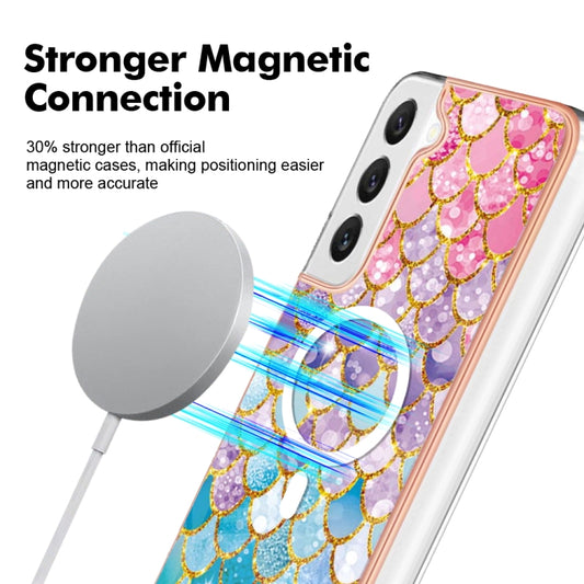 For Samsung Galaxy S22+ 5G Marble Pattern Dual-side IMD Magsafe TPU Phone Case(Colorful Scales) by buy2fix