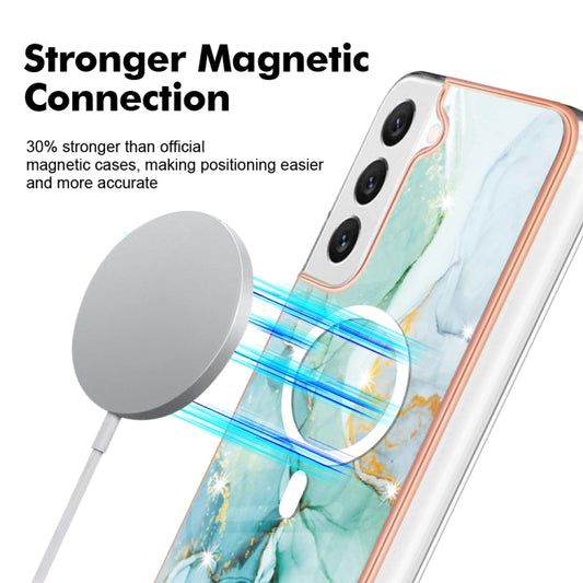 For Samsung Galaxy S23 5G Marble Pattern Dual-side IMD Magsafe TPU Phone Case(Green 003) by buy2fix
