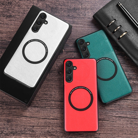 For Samsung Galaxy A35 MagSafe Magnetic PU Phone Case(Red) by buy2fix