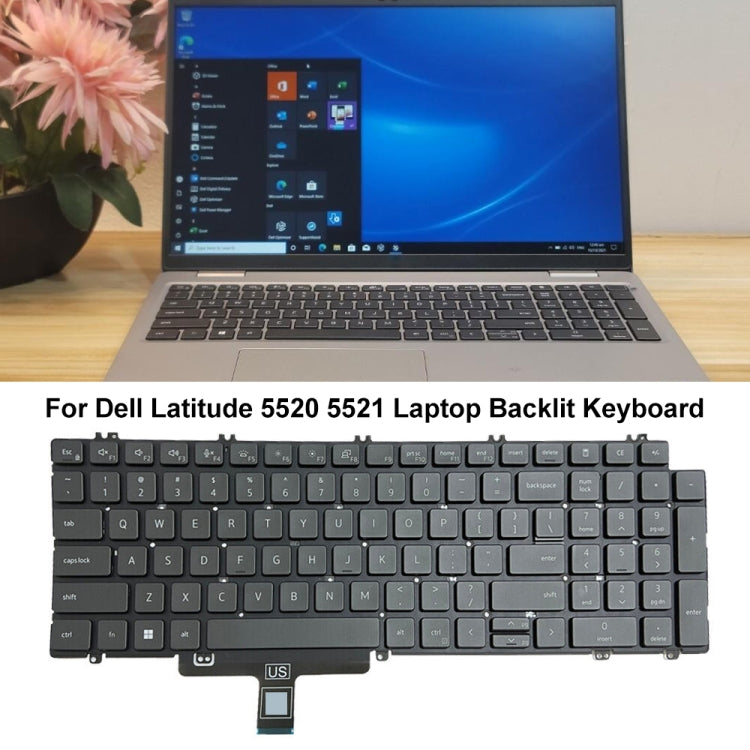 For Dell Latitude 5520 5521 Precision 3560 3561 US Version Backlight Laptop Keyboard(Black) by buy2fix