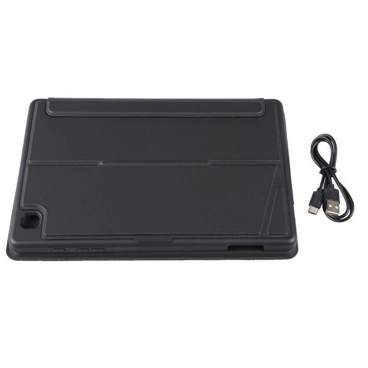 T610B-AS Pivot Backlight Upper Pen Tray Bluetooth Keyboard Leather Case For Samsung Galaxy Tab S6 Lite 10.4 P610/615(Black) by buy2fix