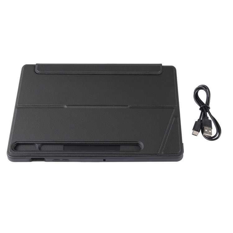 T870B-AS Pivot Backlight Lower Pen Slot Bluetooth Keyboard Leather Case For Samsung Galaxy Tab S7 T870/T875/S8 700/X706(Black) by buy2fix