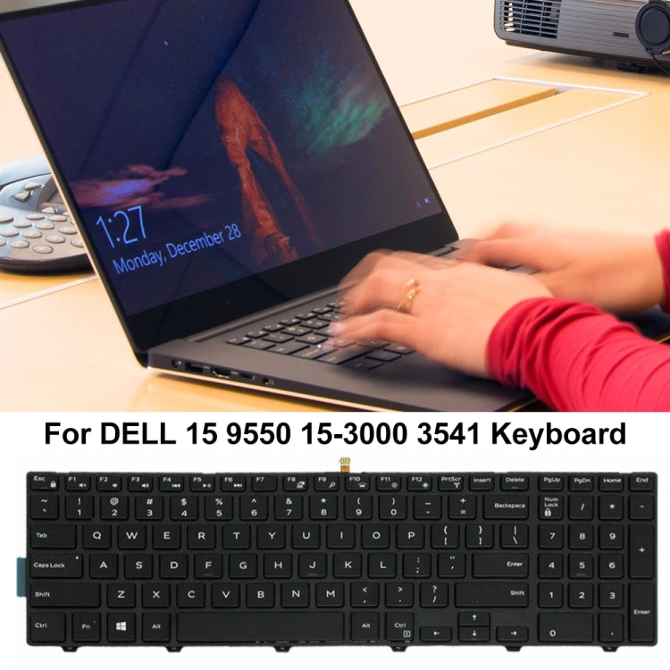 Backlight Laptop Keyboard For Dell 15-9550 / 15-3000 / 15-5542(White Word) by buy2fix