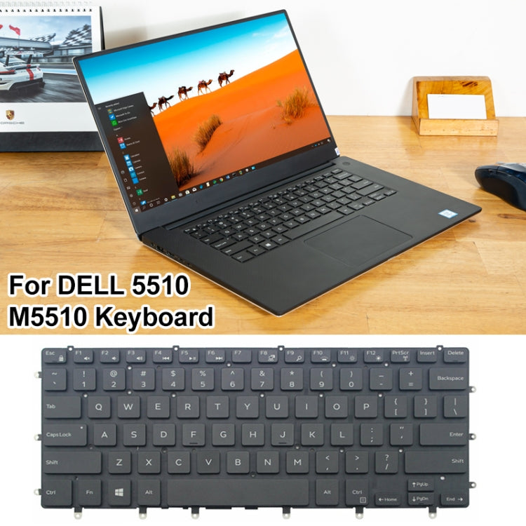 For Dell 5510 M5510 15-7558 7568 XPS 15-9550 US Version Laptop Keyboard(Black) by buy2fix