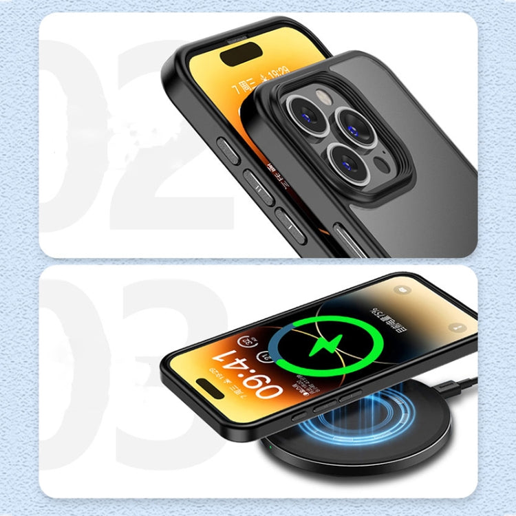 For iPhone 15 Pro Max Shield Frosted Skin Feel Phone Case(Blue) by buy2fix