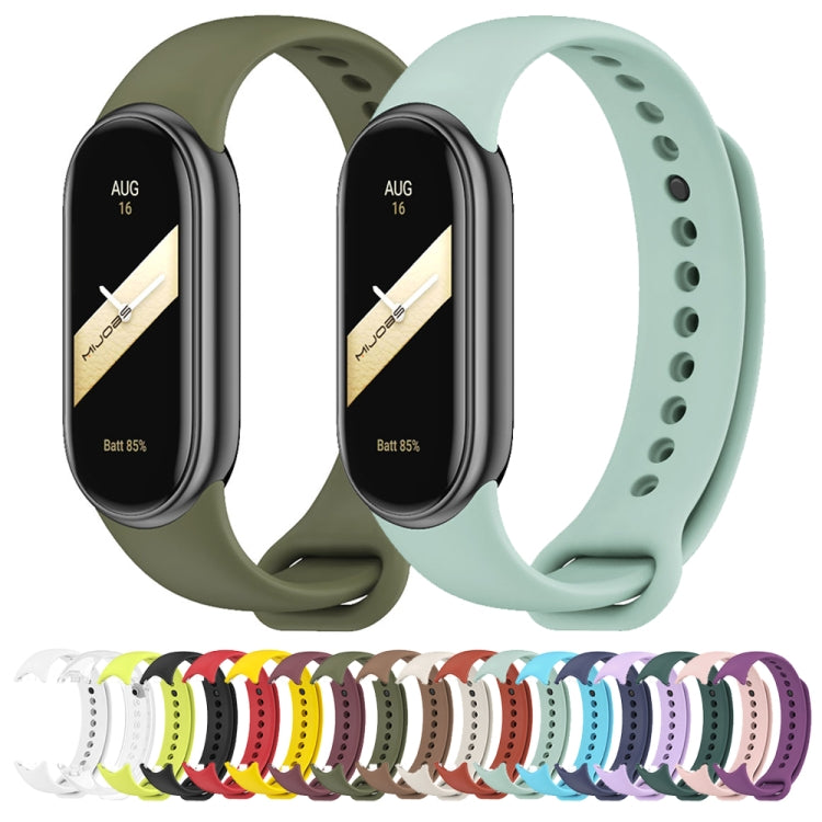 For Xiaomi Smart Band 10 / 9 / 8 Mijobs Solid Color Silicone Watch Band(Grass Green) by buy2fix