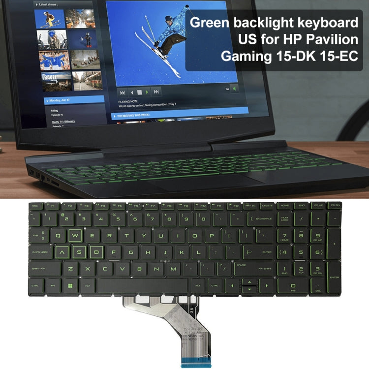 For HP Pavilion Gaming 15-DK US Version Laptop Backlight Keyboard(Green) by buy2fix