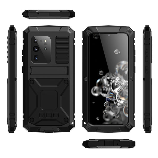 For Samsung Galaxy S20 Ultra R-JUST Waterproof Shockproof Dustproof Metal + Silicone Protective Case(Black) by R-JUST